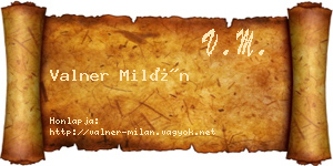 Valner Milán névjegykártya