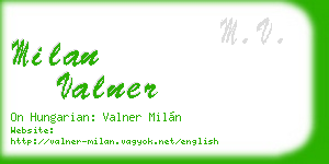 milan valner business card